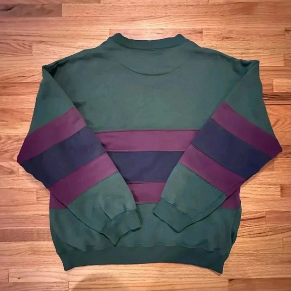 VINTAGE x  CLAYBROOKE SPORT Stripe Color block Sweatshirt 90s l Size M - Picture 3 of 9
